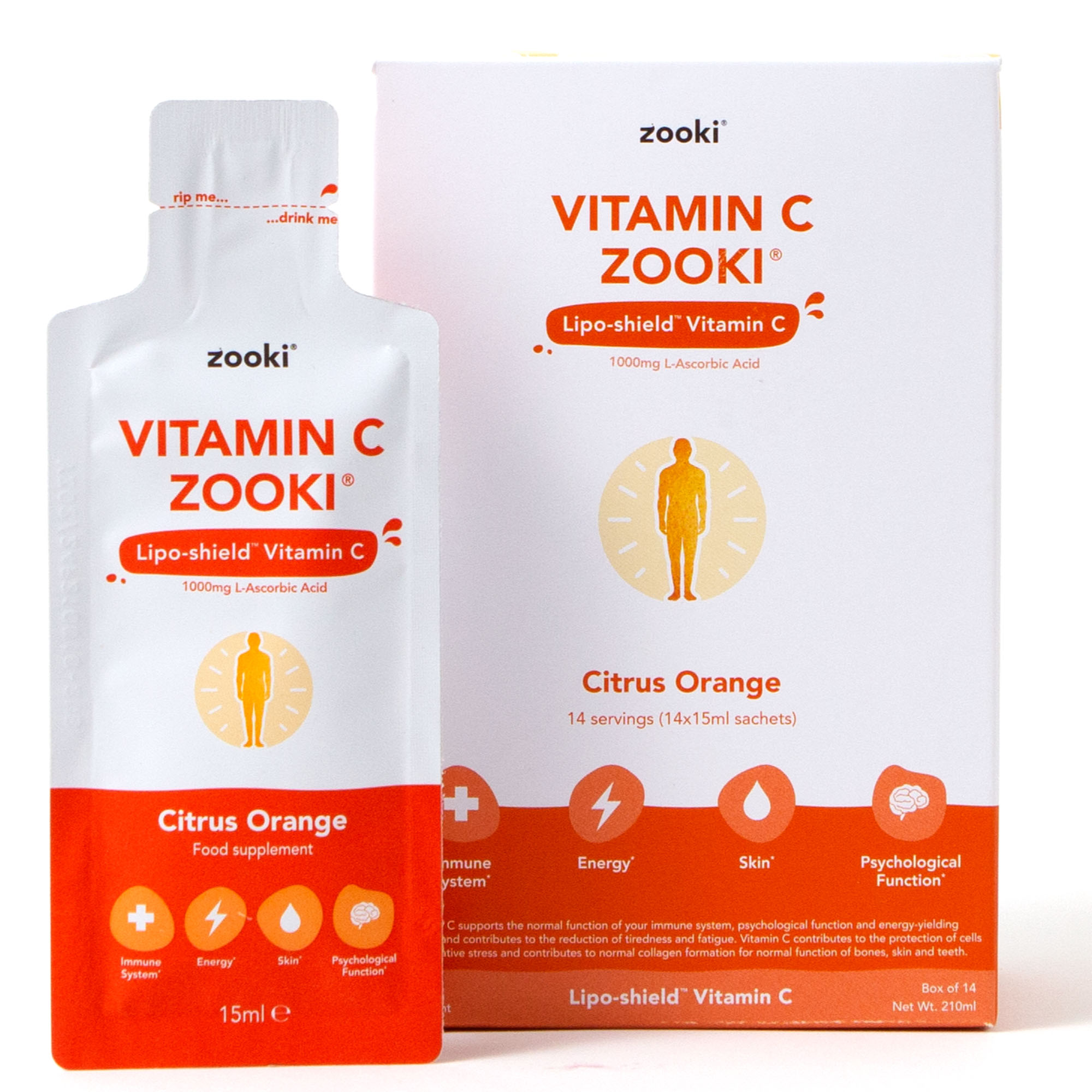 Zooki Vitamin C 14 Citrus Orange White